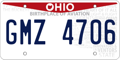 OH license plate GMZ4706