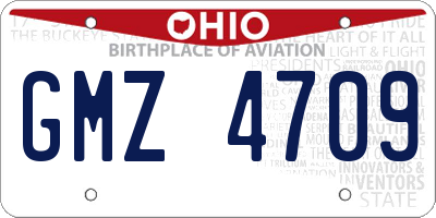 OH license plate GMZ4709