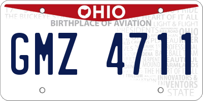 OH license plate GMZ4711