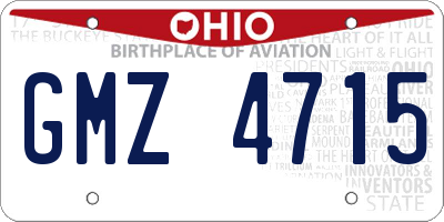 OH license plate GMZ4715