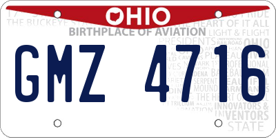 OH license plate GMZ4716