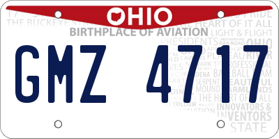 OH license plate GMZ4717