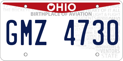 OH license plate GMZ4730