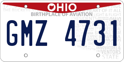 OH license plate GMZ4731