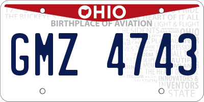 OH license plate GMZ4743