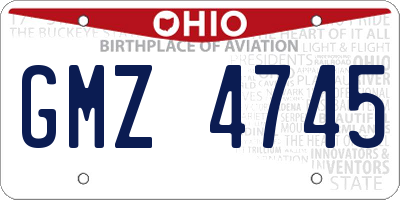 OH license plate GMZ4745