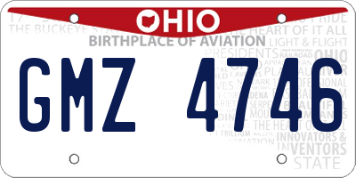 OH license plate GMZ4746