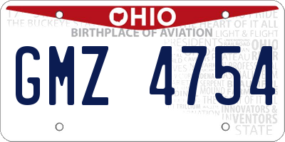 OH license plate GMZ4754