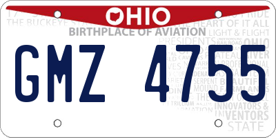 OH license plate GMZ4755
