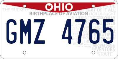 OH license plate GMZ4765