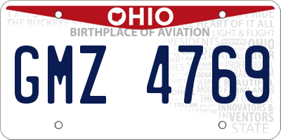 OH license plate GMZ4769