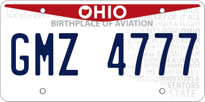 OH license plate GMZ4777