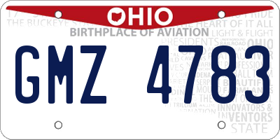 OH license plate GMZ4783