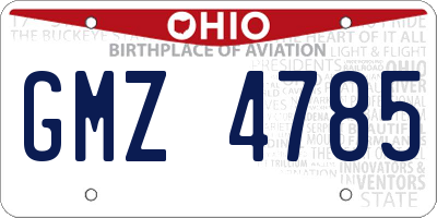 OH license plate GMZ4785