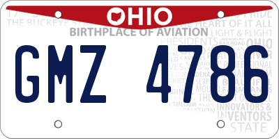OH license plate GMZ4786