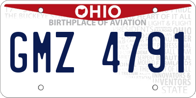 OH license plate GMZ4791