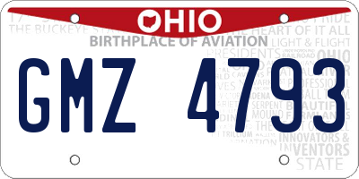 OH license plate GMZ4793
