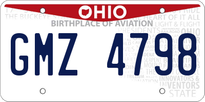 OH license plate GMZ4798