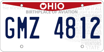 OH license plate GMZ4812