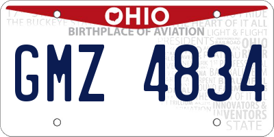 OH license plate GMZ4834