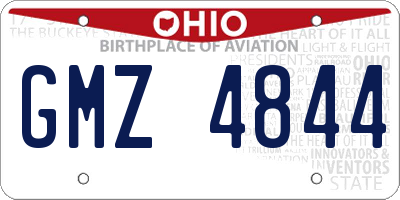 OH license plate GMZ4844