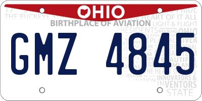OH license plate GMZ4845