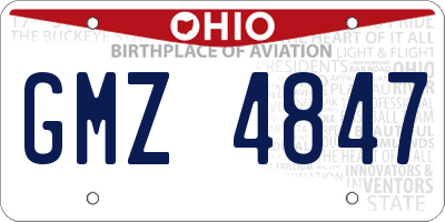 OH license plate GMZ4847
