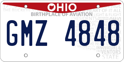 OH license plate GMZ4848