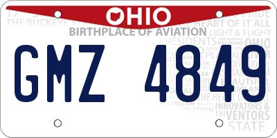 OH license plate GMZ4849