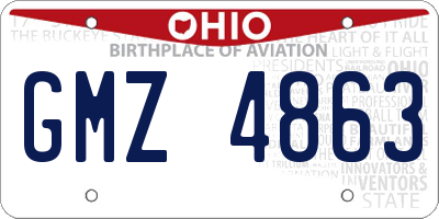 OH license plate GMZ4863