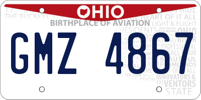 OH license plate GMZ4867