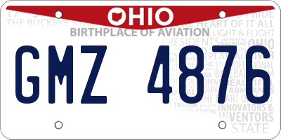 OH license plate GMZ4876