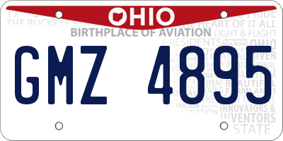 OH license plate GMZ4895