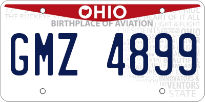 OH license plate GMZ4899