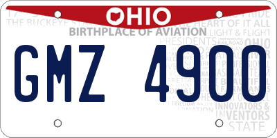 OH license plate GMZ4900