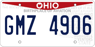OH license plate GMZ4906