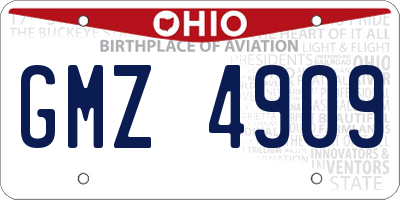 OH license plate GMZ4909