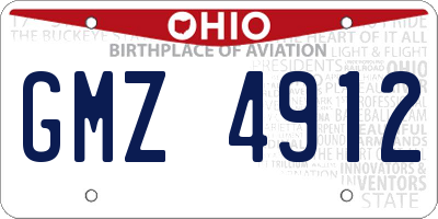 OH license plate GMZ4912