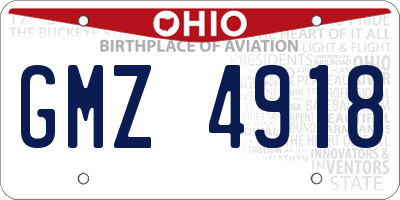 OH license plate GMZ4918