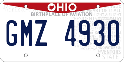 OH license plate GMZ4930