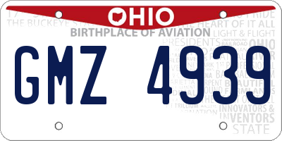 OH license plate GMZ4939