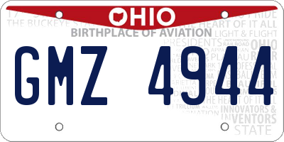 OH license plate GMZ4944