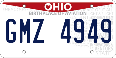 OH license plate GMZ4949