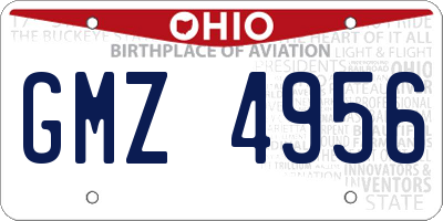 OH license plate GMZ4956