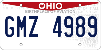 OH license plate GMZ4989