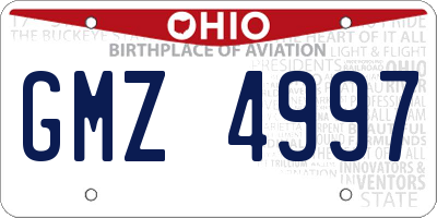 OH license plate GMZ4997