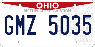 OH license plate GMZ5035