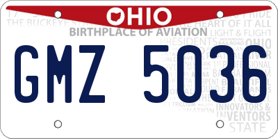 OH license plate GMZ5036