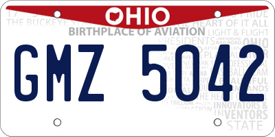 OH license plate GMZ5042