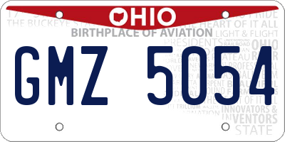 OH license plate GMZ5054